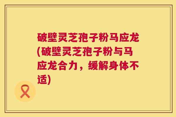 破壁灵芝孢子粉马应龙(破壁灵芝孢子粉与马应龙合力，缓解身体不适)