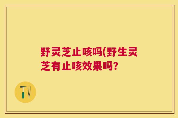 野灵芝止咳吗(野生灵芝有止咳效果吗？