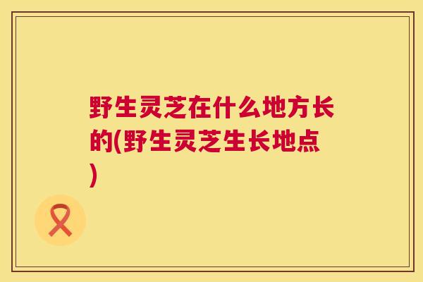野生灵芝在什么地方长的(野生灵芝生长地点)