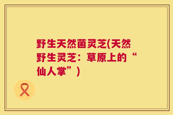 野生天然菌灵芝(天然野生灵芝：草原上的“仙人掌”)