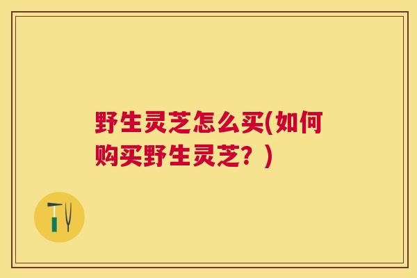 野生灵芝怎么买(如何购买野生灵芝?) 野生灵芝怎么买(如何购买野生灵芝?)