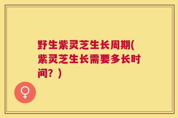 野生紫灵芝生长周期(紫灵芝生长需要多长时间？)