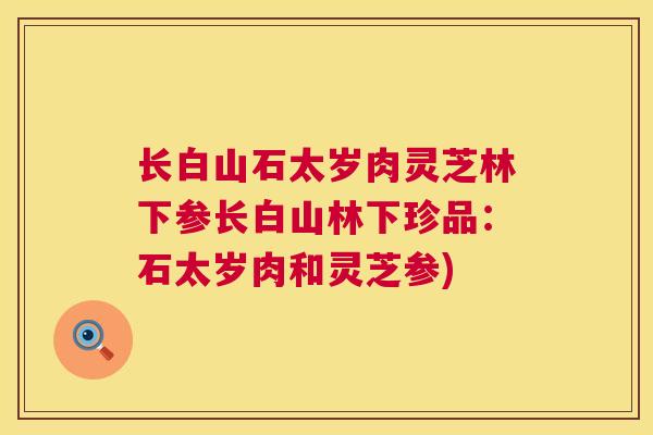 长白山石太岁肉灵芝林下参长白山林下珍品:石太岁肉和灵芝参) 长白山石太岁肉灵芝林下参长白山林下珍品:石太岁肉和灵芝参)