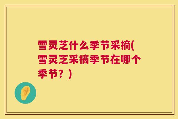 雪灵芝什么季节采摘(雪灵芝采摘季节在哪个季节？)