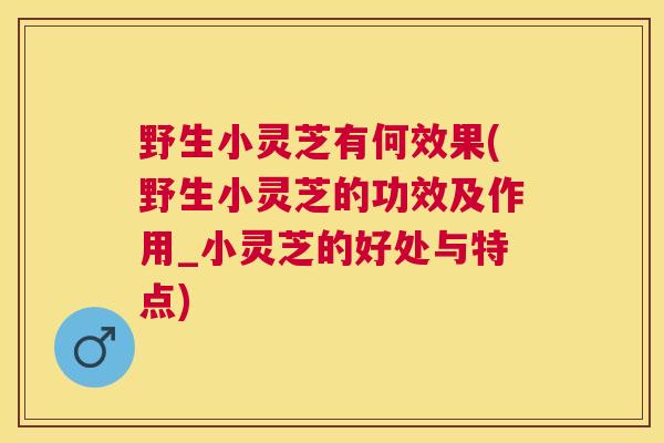 野生小灵芝有何效果(野生小灵芝的功效及作用_小灵芝的好处与特点) 野生小灵芝有何效果(野生小灵芝的功效及作用_小灵芝的好处与特点)