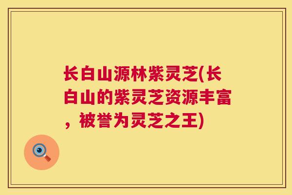长白山源林紫灵芝(长白山的紫灵芝资源丰富，被誉为灵芝之王)