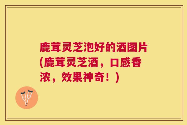 鹿茸灵芝泡好的酒图片(鹿茸灵芝酒，口感香浓，效果神奇！)