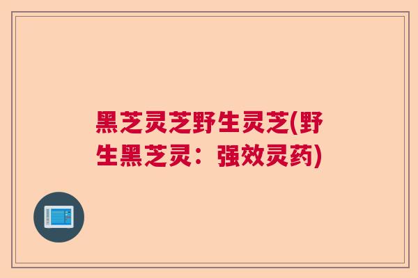 黑芝灵芝野生灵芝(野生黑芝灵：强效灵药)