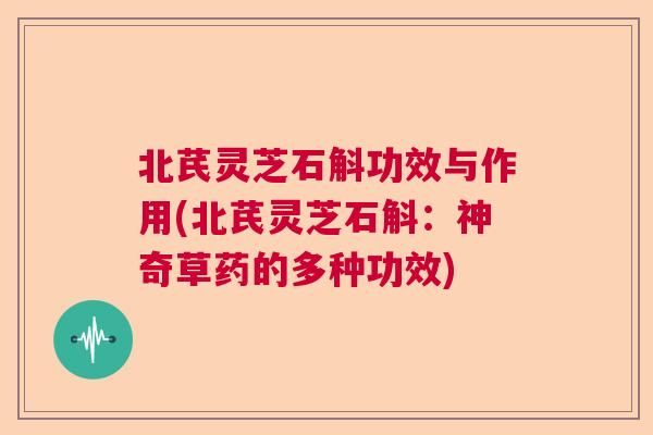 北芪灵芝石斛功效与作用(北芪灵芝石斛:神奇草药的多种功效) 北芪灵芝石斛功效与作用(北芪灵芝石斛:神奇草药的多种功效)