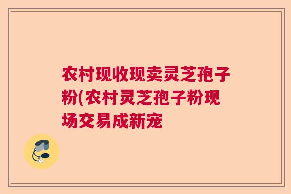 农村现收现卖灵芝孢子粉(农村灵芝孢子粉现场交易成新宠 农村现收现卖灵芝孢子粉(农村灵芝孢子粉现场交易成新宠