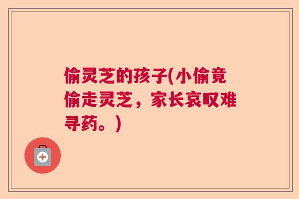 偷灵芝的孩子(小偷竟偷走灵芝，家长哀叹难寻药。)