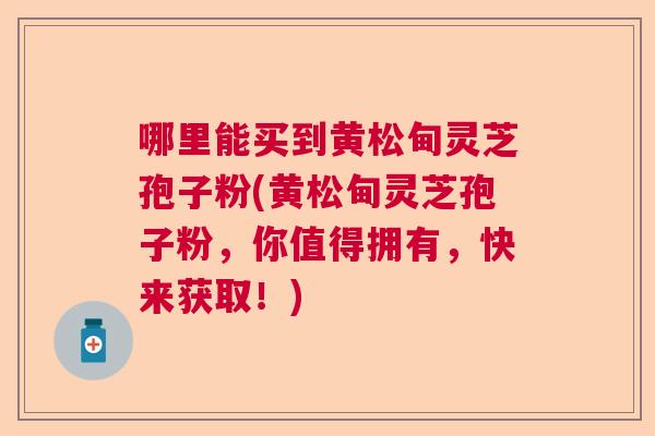 哪里能买到黄松甸灵芝孢子粉(黄松甸灵芝孢子粉,你值得拥有,快来获取!) 哪里能买到黄松甸灵芝孢子粉(黄松甸灵芝孢子粉,你值得拥有,快来获取!)